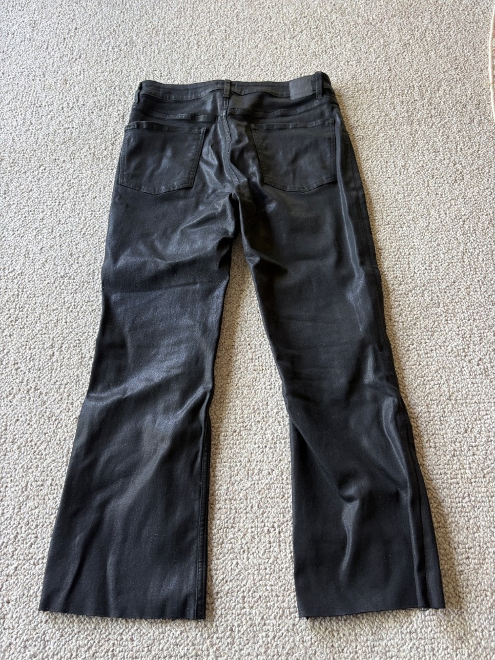 Articles of Society Linden High Rise Crop Flare Jeans Black Metallic 12 Glam - Picture 6 of 10